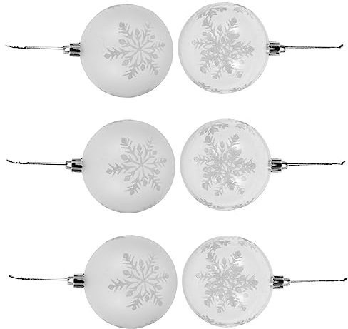 ORFOFE 6st Transparente Schneekugel Christbaumkugeln Weihnachtsdekorationen Beleuchtete Weihnachtskugeln Urlaub Baumschmuck Party-anhänger Ornament Plastik Weihnachtsbaum Hängende Kugel