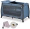 hauck Baby Reisebett Play N Relax Center Set mit Komfort Matratze und Insektenschutz - Babyreisebett mit Neugeborenen Einsatz, Wickelauflage und Tasche (höhenverstellbar & faltbar) - Dark Blue
