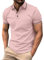 Polo Homme Manches Courtes Chemisette Manche Courte Golf Sportswear T-Shirt Vêtements Rose M