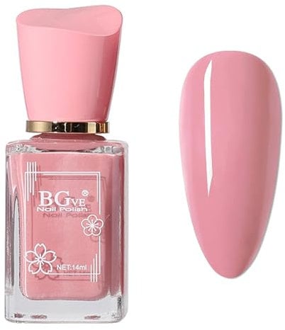 NLFOX Pink Nail Polish - 14ml Dusty Pink Nail Varnish - Quick Dry, Long Lasting & Chip Resistant - Non-Toxic Formula for Woman Home Diy Nail Art Gift