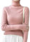 Pull à col roulé 100 % laine mérinos à manches longues pour femme, rose, M