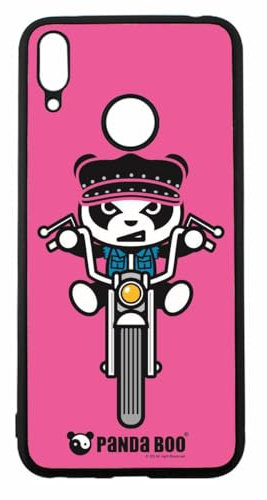 FunKaz Schutzhülle für Huawei Y7 2019 / Y7 Prime 2019 – Panda Boo© Moto Biker – Schutzhülle Humor – Schutzhülle Schwarz TPU