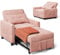 Xbro Schlafsessel mit Bettfunktion, Schlafsofa 3-in-1-Convertible-Stuhl-Bett, Verstellbares Schlafsofa mit Kissen und Tasche, Sessel mit schlaffunktio für kleine Wohnung (Rosa)