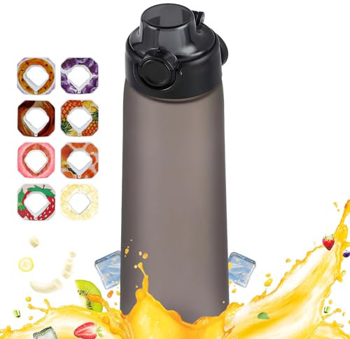 900 ml Drinking Bottle With Flavou, Sport Straw with 8 Stochastic Pods, The Tritan Material is Not Afraid of High Temperatures, Sports Bottle With Fragrance, BPA-free, Ideal for Fitness(Yellow Pink)