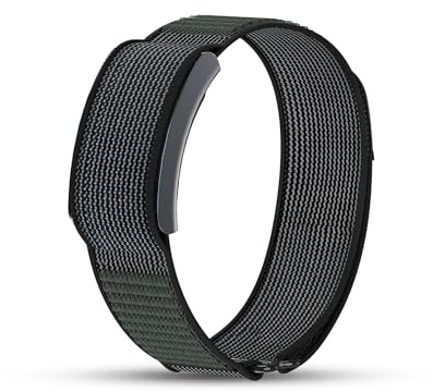 DADO Bracelet de rechange en nylon, compatible avec Amazfit Helio, réglable, respirant, pour traqueur de fitness, confortable à porter toute la journée (noir gris)