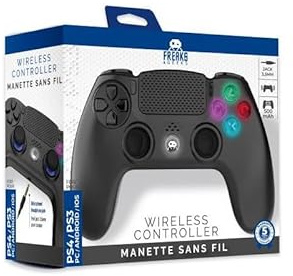 Born To Vape presente Manette Sans Fil Noire pour PS4 Avec Prise Jack pour casque et boutons lumineux et son sticker BTV exclusif collectionnable