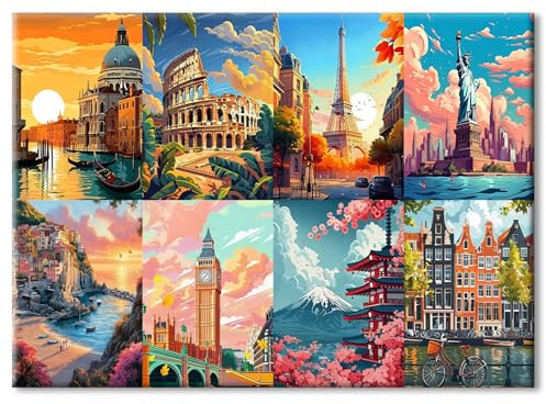Puzzle 1000 Teile Erwachsene Venedig Thema, Puzzles 1000 Teile Klassische Lernspiel 70 X 50cm, Puzzle Erwachsene mit 1:1-Poster Geeignet zur Eltern-Kind-Spiele Stress abbauen Home Wanddekoration
