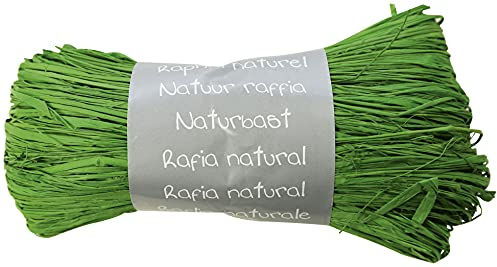 Clairefontaine 196050C Geschenkband (aus Bast natürlich, 50 g, 100 cm, ideal für Ihre Bastelprojekte und Geschenke) 1 Stück dunkelgrün