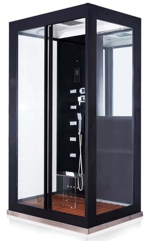 HOME DELUXE - Doccia a vapore BLACK LUXORY XL - 120x90x220 cm incl. accessori, pannello touch e illuminazione I Bagno turco, sauna a vapore, tempio doccia