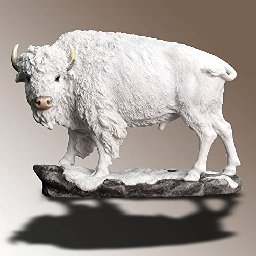 US Dekofigur Bison, stehend, 27,7 cm, Weiß