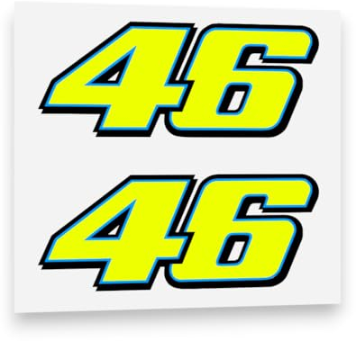 Valentino Rossi Aufkleber gelb fluoreszierend 46 Vinyl Abziehbild (2013 15cm)