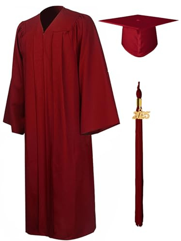 GraduationMall Abschluss Talar Doktorhut 2026 Abschlussoutfit für Abitur,Bachelor,Master,Akademische Robe mit Hut in 12 Farben - Hochschule Schuluniformen