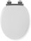 Croydex Lucerne Flexi-Fix Soft Close Wooden Toilet Seat - Quick Release Button for Easy Cleaning and Adjustable Hinges with Top and Bottom Fixings, Antibacterial Heavy Duty Material (White Wood)
