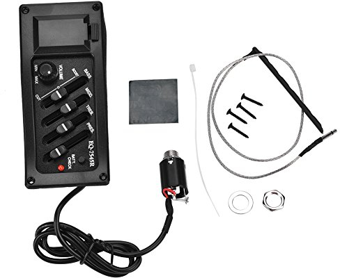 Gitarre Pickup, 4 Band Preamp EQ Pickups Verstärker Pickup 6.5MM Ausgang für Akustikgitarre(#1)