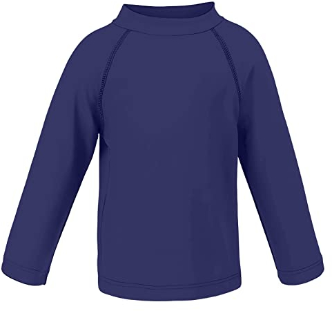 LACOFIA Kinder Badeshirt Jungen Langarm Schwimmshirt Sonnenschutz Kinder Rashguard Schnelltrocknendes Badebekleidung Marineblau 2 Jahre/92