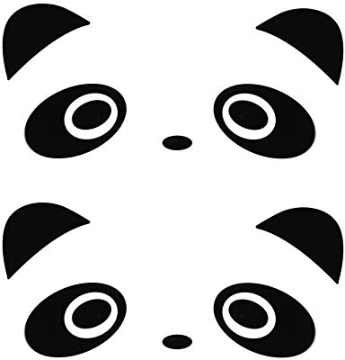 HALJIA 2 STÜCK Autoaufkleber Lustiger Panda Augen Auto Doorknob Vinyl Aufkleber Graphics Netter Rückspiegel für Autolenker Reflektierende