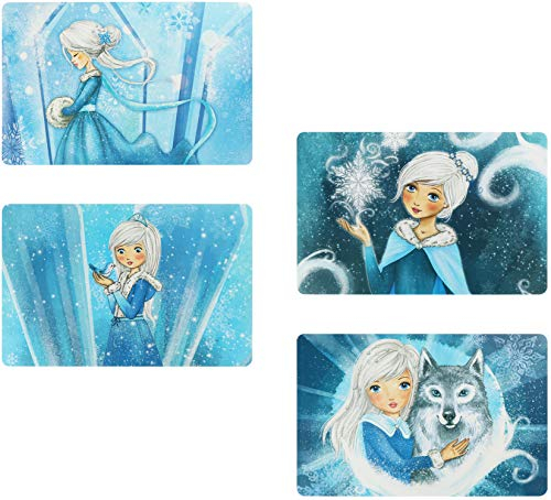 com-four® 4-teiliges Platzset Eisprinzessin - Moderne Platzmatte im winterlichen Design [Auswahl variiert] (04 Stück - 43.5x28.5cm Eisprinzessin)