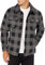 Amazon Essentials Herren Langärmlige Polarfleece-Hemdjacke Für Den Winter, Schwarz Dunkelgrau Buffalokaros, XS