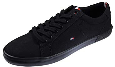 Tommy Hilfiger Herren Vulcanized Sneaker Schuhe, Schwarz (Black/Black), 44 EU
