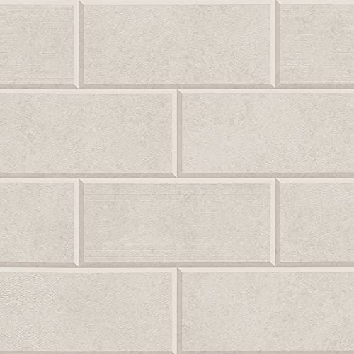 BRICOFLOR Vliestapete | Steintapete Tapete Steinoptik Tapete Stein - Tapete Diele & Flur - Beige / Crème | 10,05 x 0,70 m = Rolle 7.04 m²