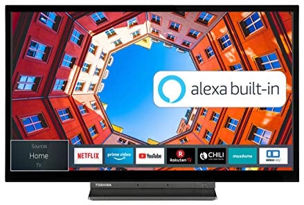 Toshiba 24WK3C63DA 24 Zoll Fernseher (HD ready, Smart TV, Prime Video / Netflix, Alexa Built-In, Bluetooth, WLAN, Triple Tuner), schwarz