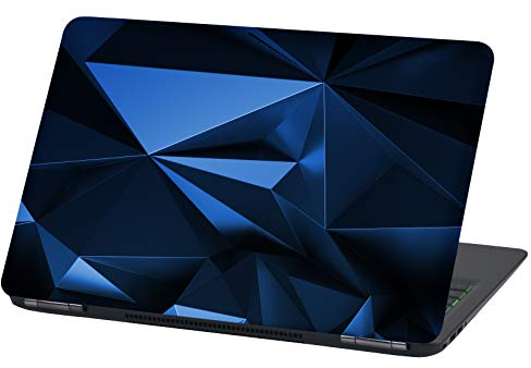 Laptop Folie Cover Abstrakt Klebefolie Notebook Aufkleber Schutzhülle selbstklebend Vinyl Skin Sticker (LP53 Polygon Blau, 13-14 Zoll)