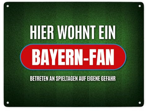 Hier wohnt ein Bayern-Fan Metallschild XXL