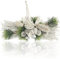 com-four® Weihnachtsgesteck - weiße Zapfen, Zweige und glitzernde Beeren als dekorativer Wandschmuck - handgemachtes Blumenarrangement als Türdeko (weiß - Glitter)