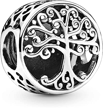 Annmors Offen Gearbeitetes Familiäre Wurzeln Charms für Armband 925 Sterling Silber Anhänger