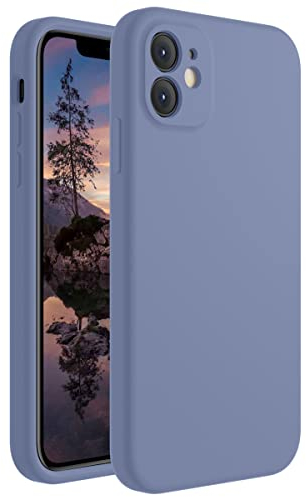 Cordking Entworfen für iPhone 11 Hülle, Silikon [Gerade Kanten] & [Kameraschutz] Verbesserte Handyhülle mit weichem, kratzfestem Mikrofaserfutter, 6,1 Zoll, Lavendelgrau