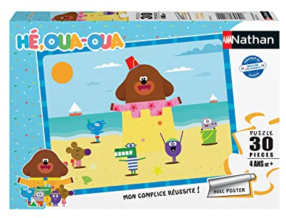 Nathan Kinderpuzzle – 30 Teile – Oua Oua am Strand – Hey, Oua-Oua – Mädchen oder Jungen ab 4 Jahren – hochwertiges Puzzle – Dicker und robuster Karton – Alltag & Urlaub – 86142