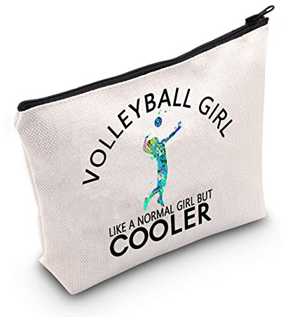 Volleyball-Tasche mit Reißverschluss, Geschenk für Volleyball-Spieler und Teams, mädchen wie ein normales Mädchen, aber kühlere Kosmetiktasche