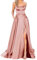 HAHAEMMA Damen Elegant Lange Ballkleider mit Taschen Satin A-Linie Backless Hochzeitskleid Abendkleider Sexy Neckholder Spaghetti Brautkleid Kleider Lang Prinzessin Brautjungfer Kleid (PI-S)