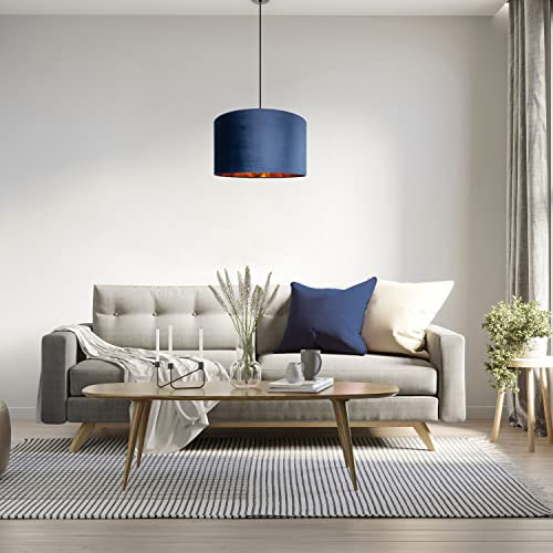 Paco Home Deckenlampe Pendelleuchte Hängelampe Wohnzimmer Esszimmer Schlafzimmer Lampenschirm Velours Industrial Samt E27 1,5m Textilkabel Kürzbar