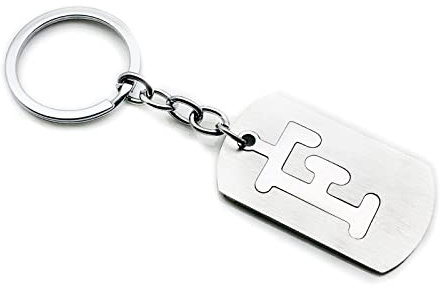 Porte Clé Pour Femme Acier Inoxydable, Porte Cle Personnalisée Lettre F Porte Clef Argent Cadeau Femme Homme Saint-Valentin Anniversaire Noël