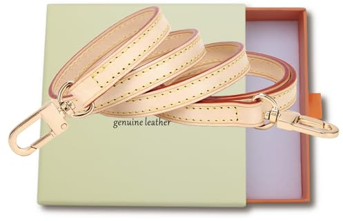Senral Langer Vachetta Leder Gurt 100/110/120/130/140 cm Schmaler Umhängegurt für NEU Favorite MM Pochette Accessories Small Pouch