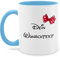 Tasse Tassen 325ml - Aufdruck selbst gestalten - Spardose Wunschtext Schleife I - 325 ml - Hellblau - girlfriend mugs custom mug personalisierte freundin glühweintassen text paartassen