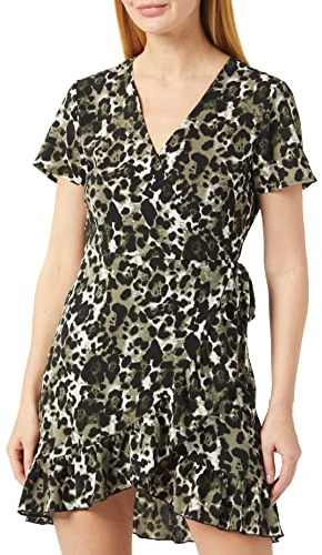 Noisy may Damen Nmclara Bianca S/S Wrap Dress Noos Kleid, Kalamata Aop:leo, M EU