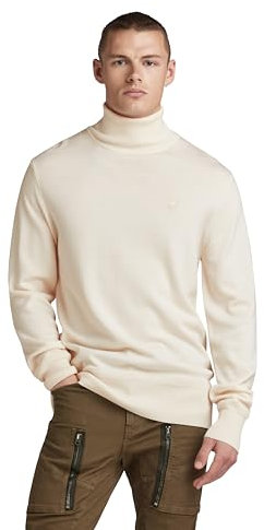 G-STAR RAW Herren Premium Core Turtle Knitted Pullover, Beige (Eggnog D21933-B692-G076), XS