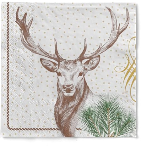 Mank Serviette aus Tissue ¼ Falz 33 x 33 cm Premium Einweg-Serviette für Gastronomie und private Feiern 100 Stück Gustav Weihanchten