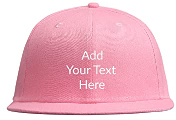 Hip-Hop-Baseballmütze mit Flacher Krempe Add Your Text Here Baseballmütze Mütze für Geschenke Pink
