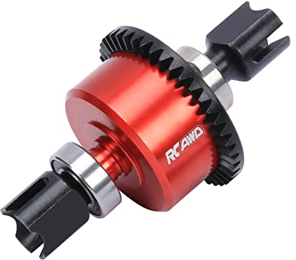 RCAWD ARRMA 6s Diff-Satz Komplett, Stahl Front/Heck-Diff Set komplett mit 40CrMo Hauptdiff Zahnrad 43T Spiral für Arrma 1/7 1/8 6s RTR Hopups Upgrades Teile (rot).