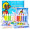 KAYSENSUK 24 Packungen Sandkunst-Bastelset Sandmalerei-Bilderkunstpapier mit 12 Flaschen Funkelnden Farbigen Sands und Designwerkzeugen Zeichenblock für Kinder zum Selbermachen von Design-Kritzeln
