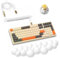 ATTACK SHARK K98 Clavier de Jeu Mécanique 100 Touches Remplaçables à Chaud, BT5.0/2.4G/USB C enroulé, 3000 mAh, Lecteur de Support d'éclairage RGB, Interrupteur Banane, Repose-Poignet Nuage Blanc
