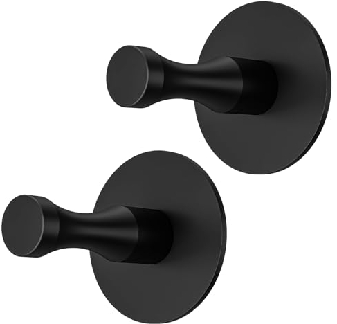 Dripex Handtuchhaken Edelstahl Ohne Bohren Haken Selbstklebend Klebehaken für Küche und Bad Schwarz 2 Stück