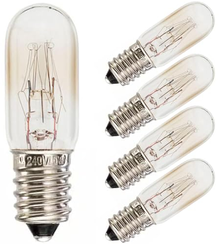 15W E14 Scentsy Mini Wax Warmer Light Bulb 230V, Small Edison Screw Scentsy Light Bulbs Warm White 2700K Dimmable, Salt Lamp Bulbs, Pygmy Bulb for Scentsy Plugin Mini Warmers (5-Pack).