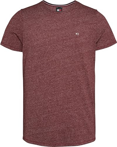 Tommy Jeans Herren T-Shirt Kurzarm Rundhalsausschnitt, Rot (Red Carpet), XS