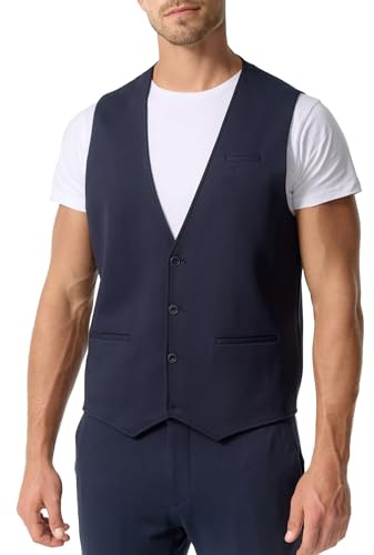 JEFF Herren JFEzra Weste Anzugweste elegante Herrenweste mit Viskose-Anteil | Klassische Anzugweste mit weichem Materialmix und zeitlosem Design, Stoffweste, Businessweste, Sakkoweste, Weste für Männer