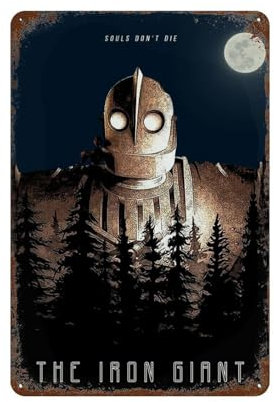 KSOXDAITIP Movie The Iron Giant Poster Wall Decor Art Metal Tin Poster Modern Home Decor Art Metal Poster Home Bar Shop Decorations Vintage Sign Gift 11.8x7.9
