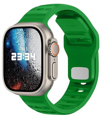 DONEGANI UC1 per Cinturino Apple Watch 40mm 44 mm 46mm 42mm 45mm 41mm 38mm 49mm Se Ultra 2 Serie 10 9 8 7 6 5 4 3 Band Bracciale Sport Silicone, Verde di Natale
